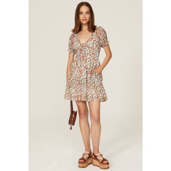 Banjanan Dress Floral Mini V Neck Pattern A Line Women's Size Medium Artemis - Picture 1 of 9